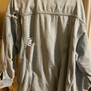 Oversized Boyfriend Denim Jacket in light wash color
